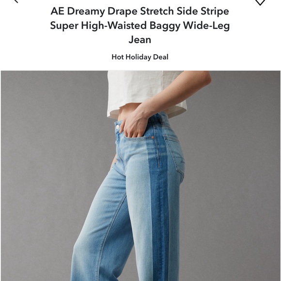 American Eagle wide Leg Jean 4 Short - Picture 1 of 5